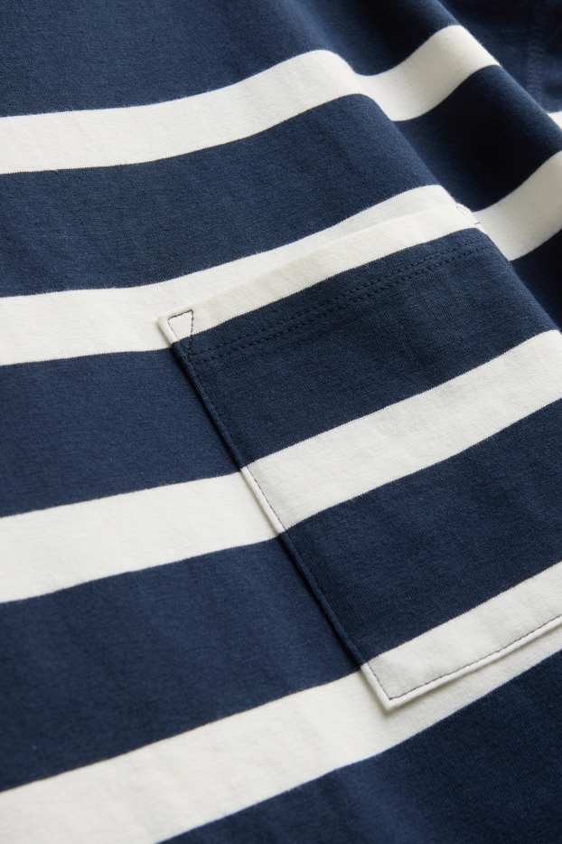 Femei - Tricou - regular fit - cu dungi - albastru / alb