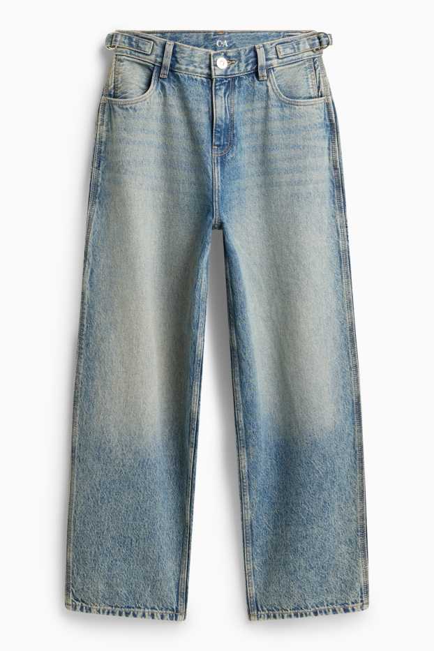Kinder Mädchen - Wide Leg Jeans - Mid Waist - blau