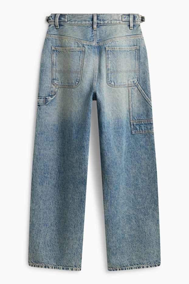 Kinder Mädchen - Wide Leg Jeans - Mid Waist - blau