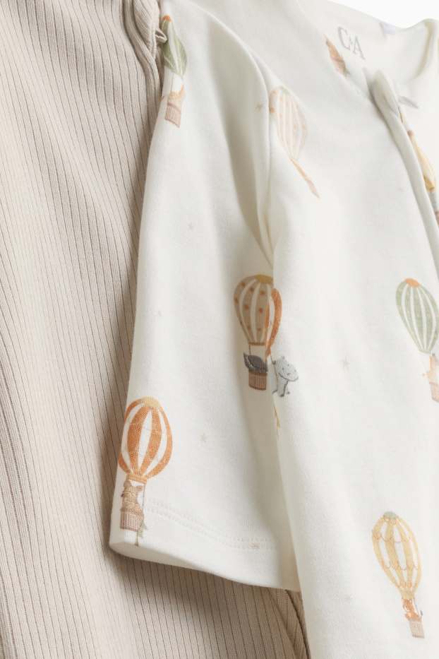 Unisex - Set van 2 - luchtballon en dieren - babypyjama - wit