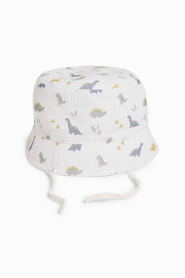 Nadó nen - Dinosaures - barret per a nadó - de ratlles - blanc