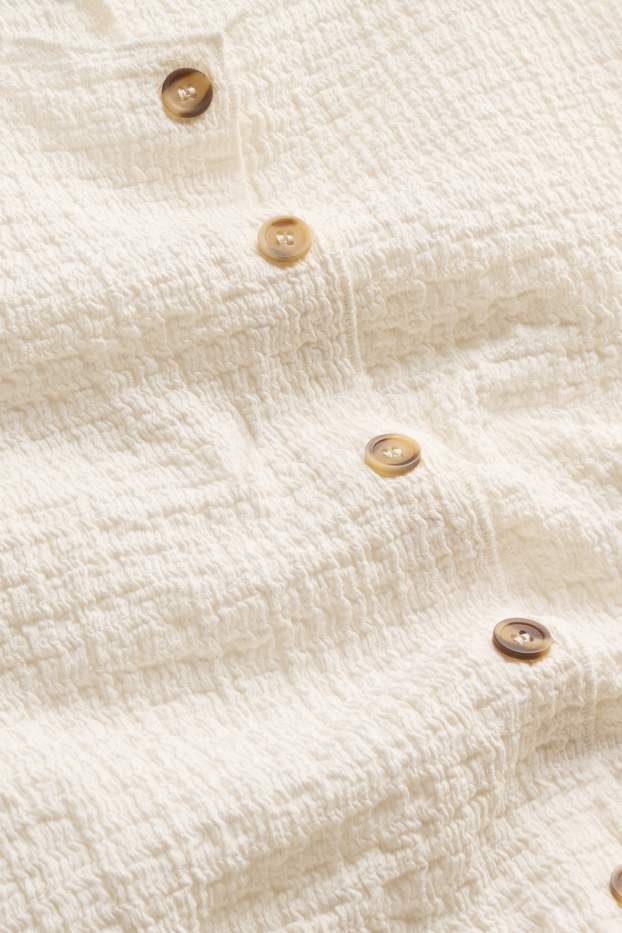 Women - Blouse top - textured - cremewhite