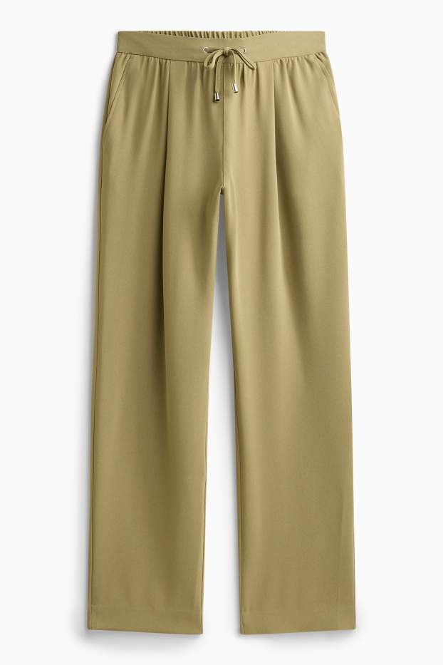 Dames - Pantalon - mid waist - tapered leg - groen
