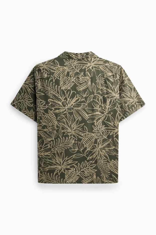 Herren - Hemd - Regular Fit - Reverskragen - gemustert - grün