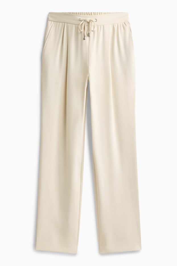 Dames - Pantalon - mid waist - tapered leg - wit