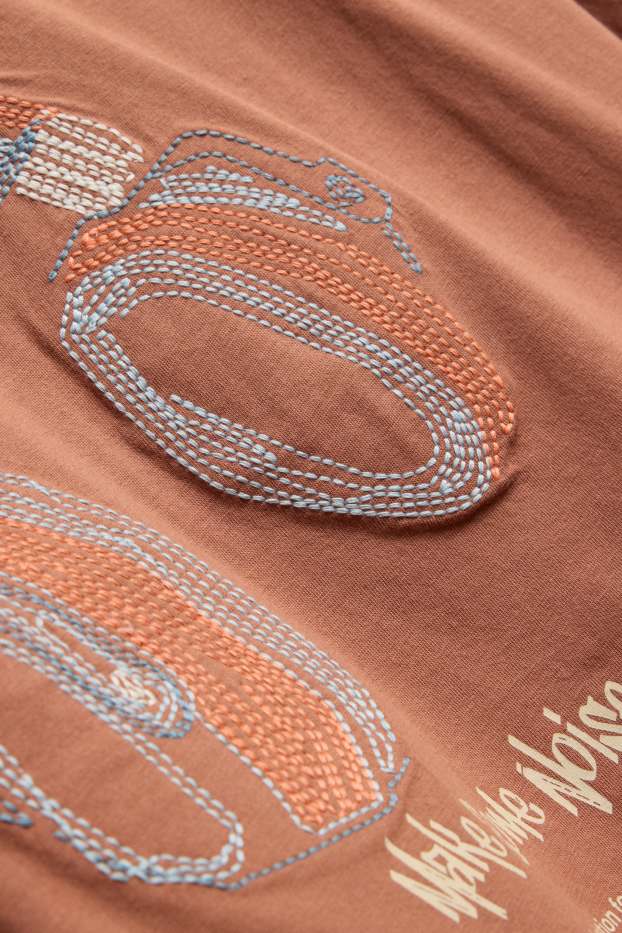 Kinder Buben - Kopfhörer - Kurzarmshirt - braun