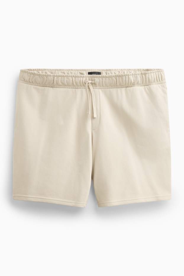 Pánské - Teplákové šortky - béžová