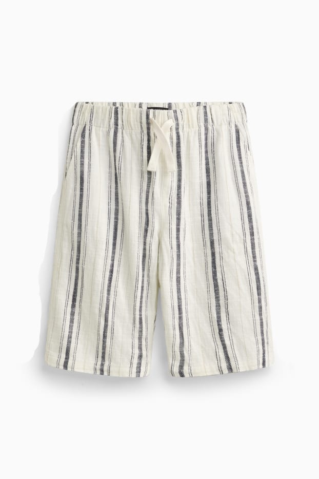 Děti - chlapci - Bermudy - krémové barvy