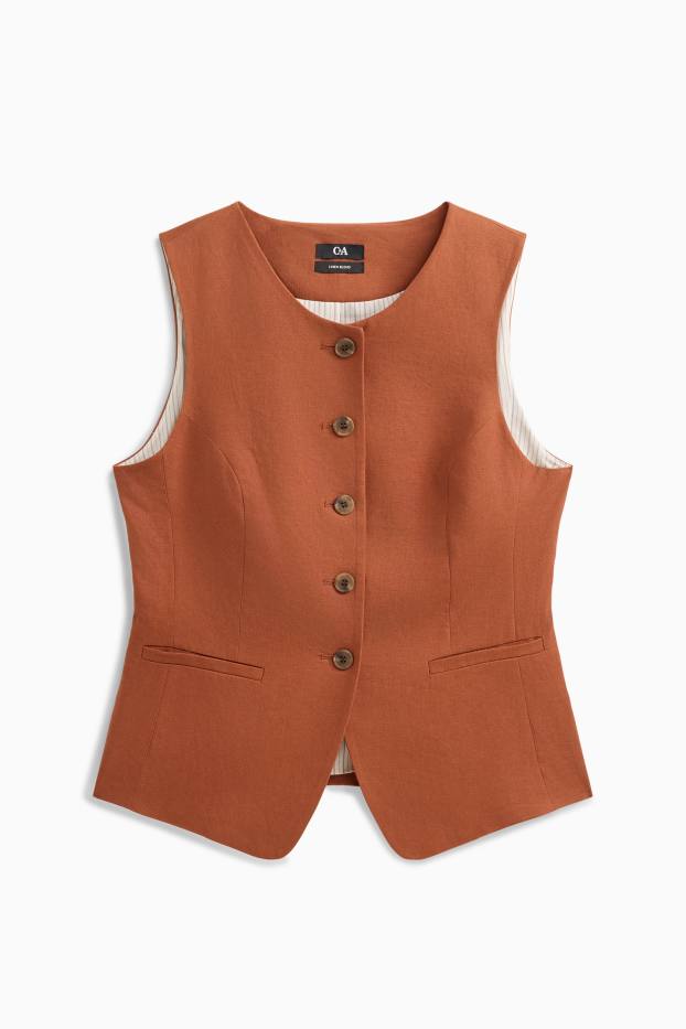 Women - Waistcoat - terracotta