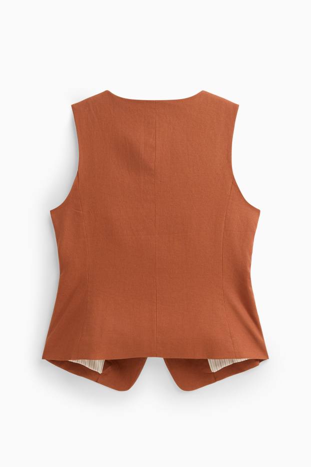 Women - Waistcoat - terracotta