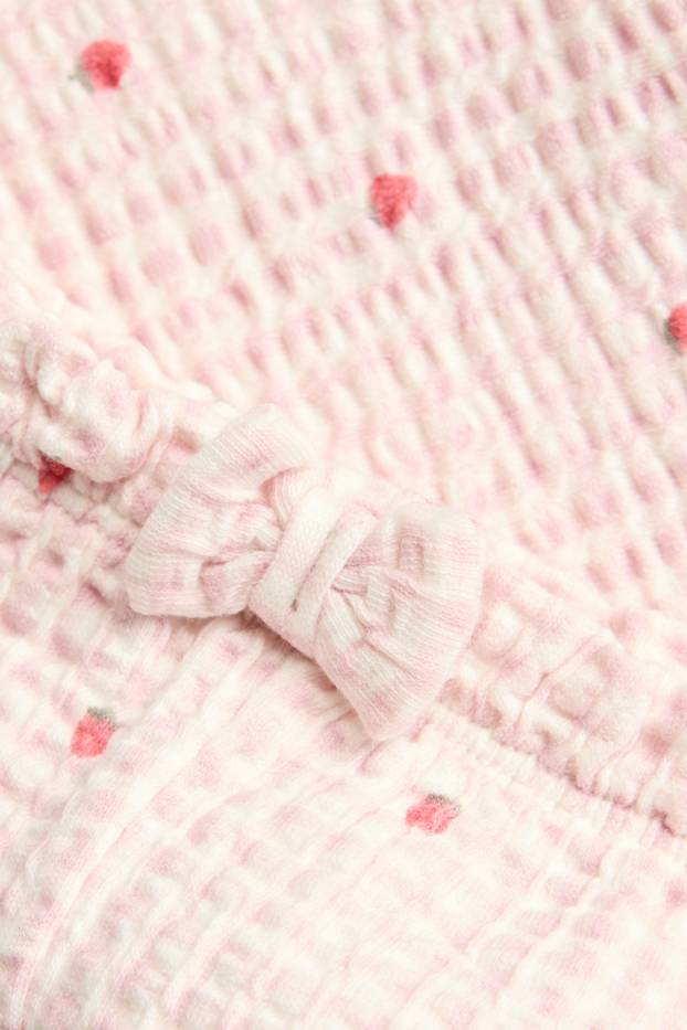 Baby: meisjes - Aardbei - short van mousseline - roze