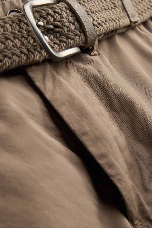 Herren - Cargo-Bermudas mit Gürtel - braun