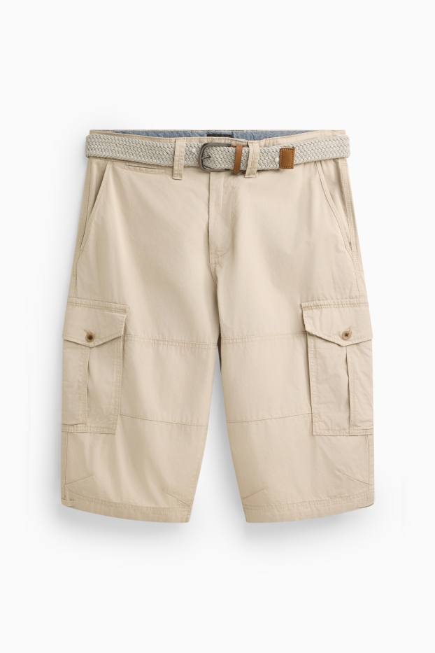 Heren - Jeansshorts - beige