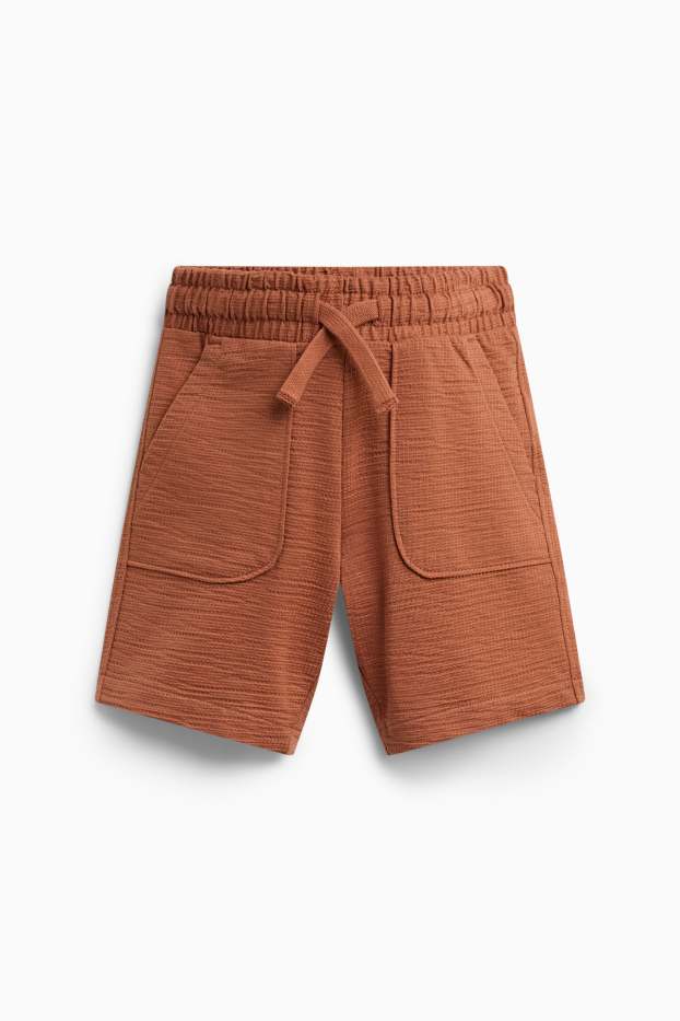 Kinder Jungen - Shorts - strukturiert - braun