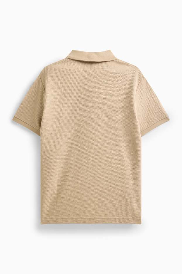 Pánské - Polokošile - regular fit - strukturovaná - béžová