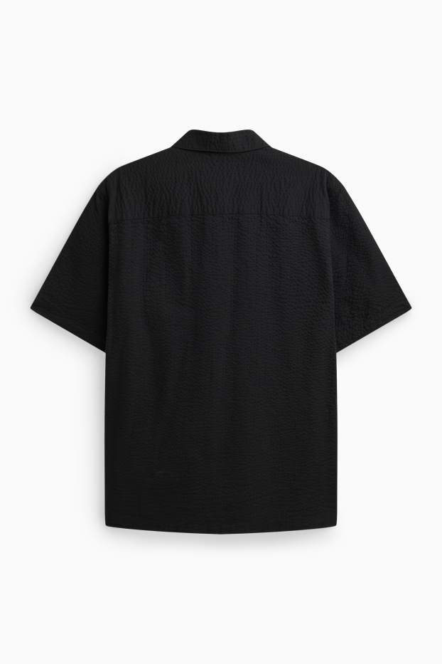 Uomo - Camicia - regular fit - collo all'italiana - nero