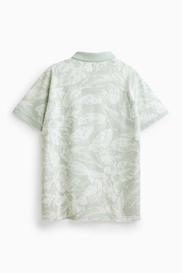 Pánské - Polokošile - regular fit - se vzorem - světle zelená