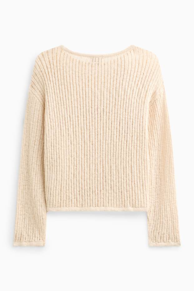 Femei - Pulover - structurat - crem