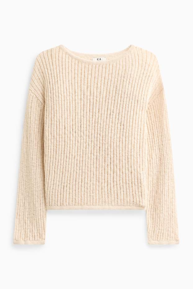 Femei - Pulover - structurat - crem