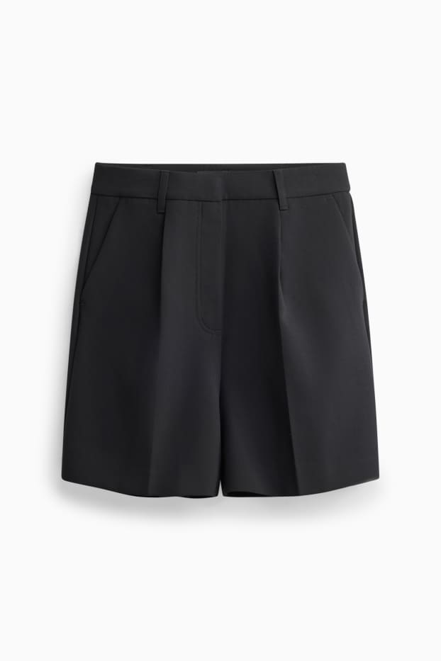 Damen - Bermudas - High Waist - schwarz