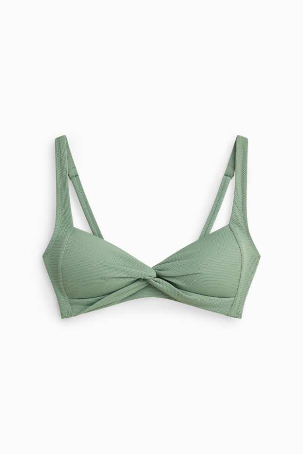 Donna - Reggiseno bikini - a fascia - imbottito - LYCRA® - tessuto tramato - verde