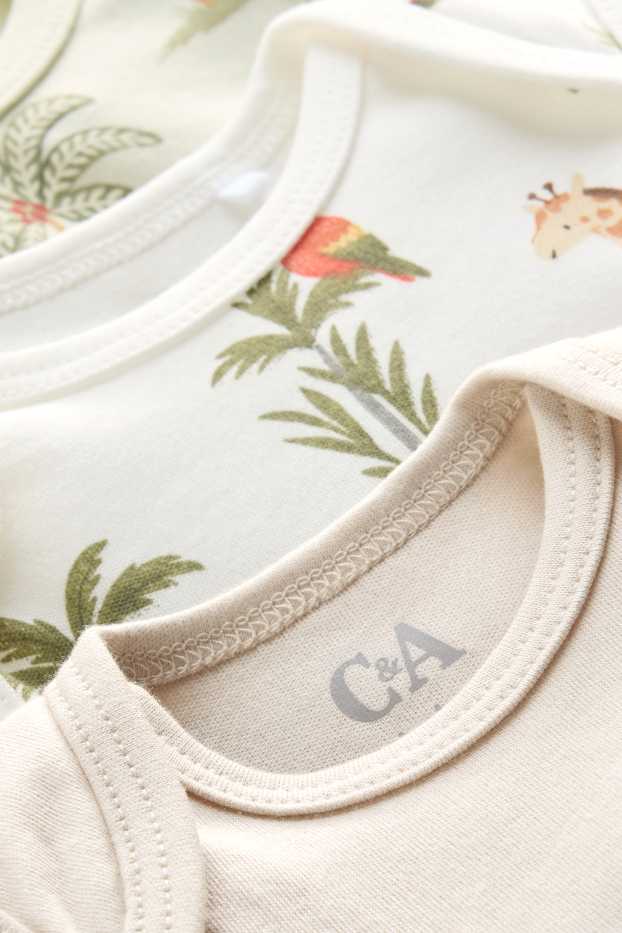 Unisex - Multipack 3er - Dschungel - Baby-Body - weiß