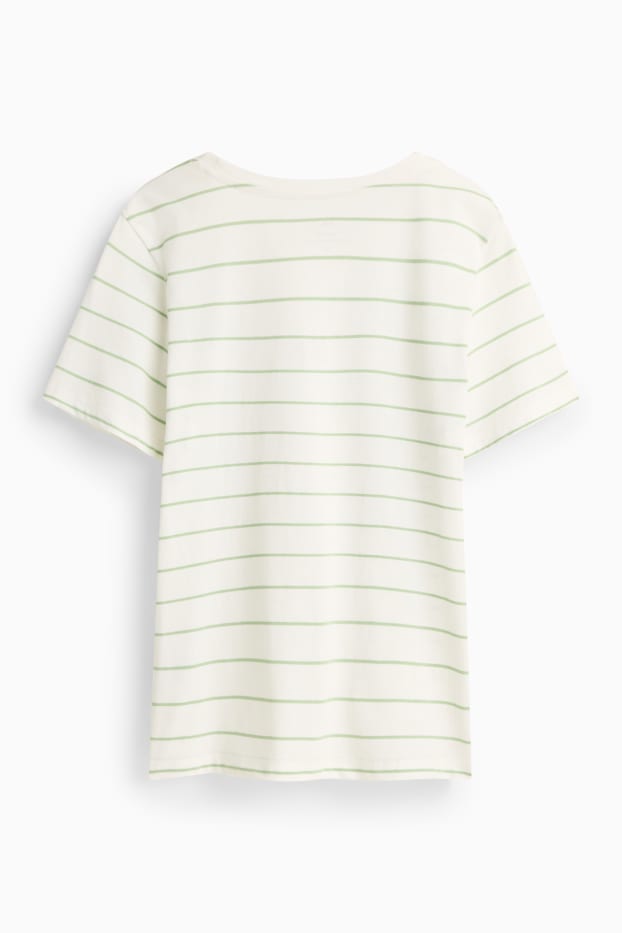 Damen - T-Shirt - Regular Fit - gestreift - weiss