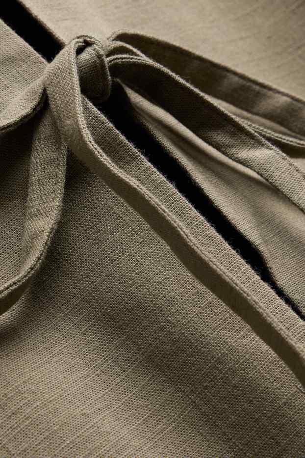 Damen - Blazer mit Leinen-Anteil - Relaxed Fit - khaki