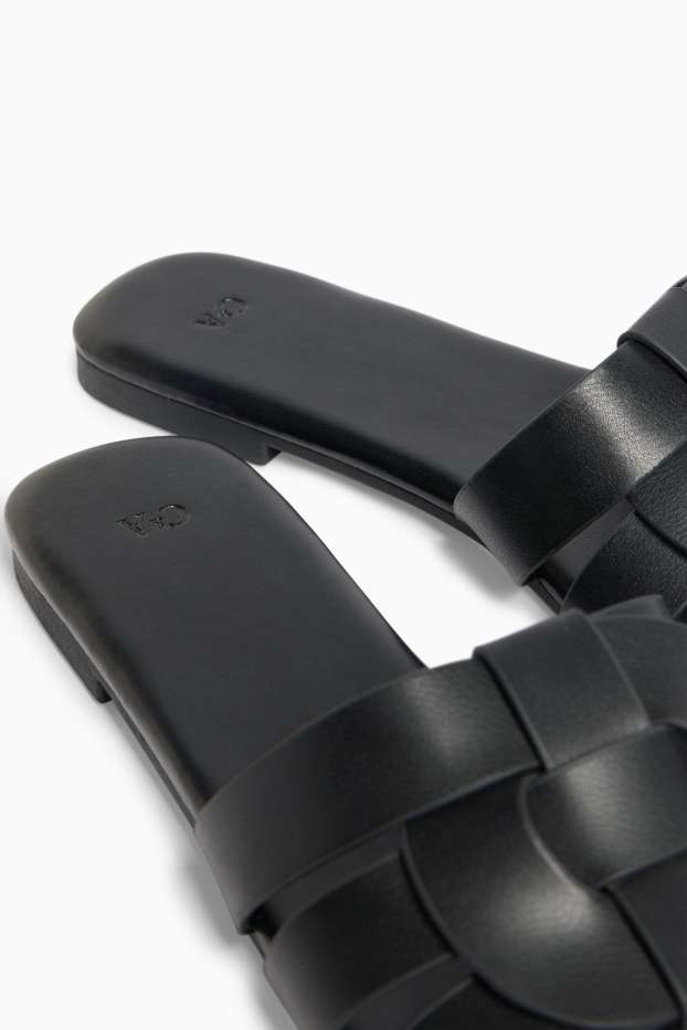 Women - Sandals - faux leather - black