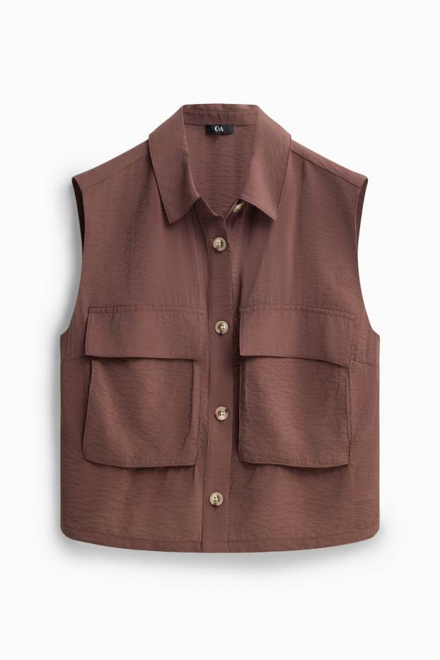 Damen - Weste - strukturiert - braun