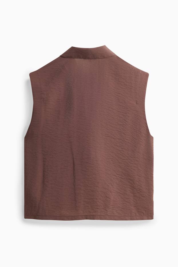 Damen - Weste - strukturiert - braun