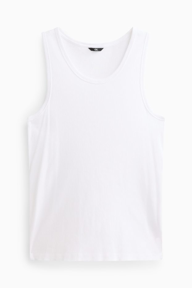 Herren - Tank Top - gerippt - weiss