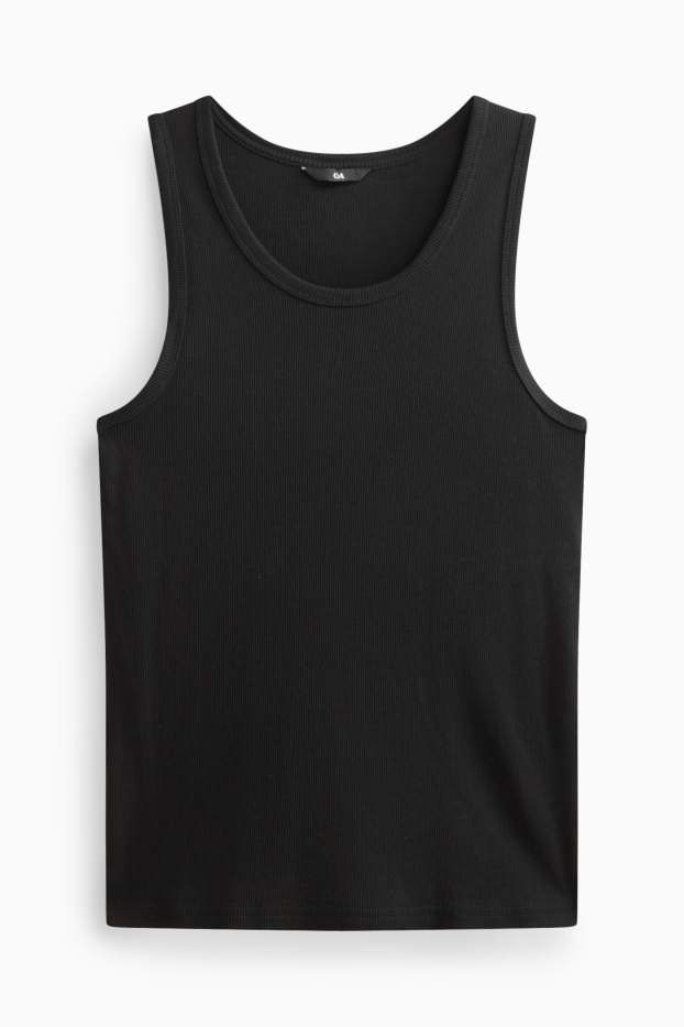 Herren - Tank Top - gerippt - schwarz