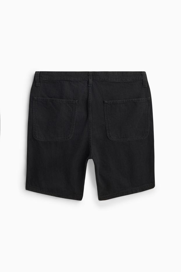 Hommes - Short en jean - noir