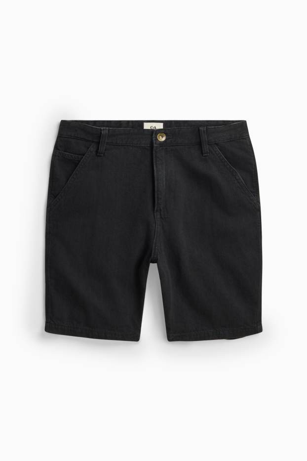Hommes - Short en jean - noir