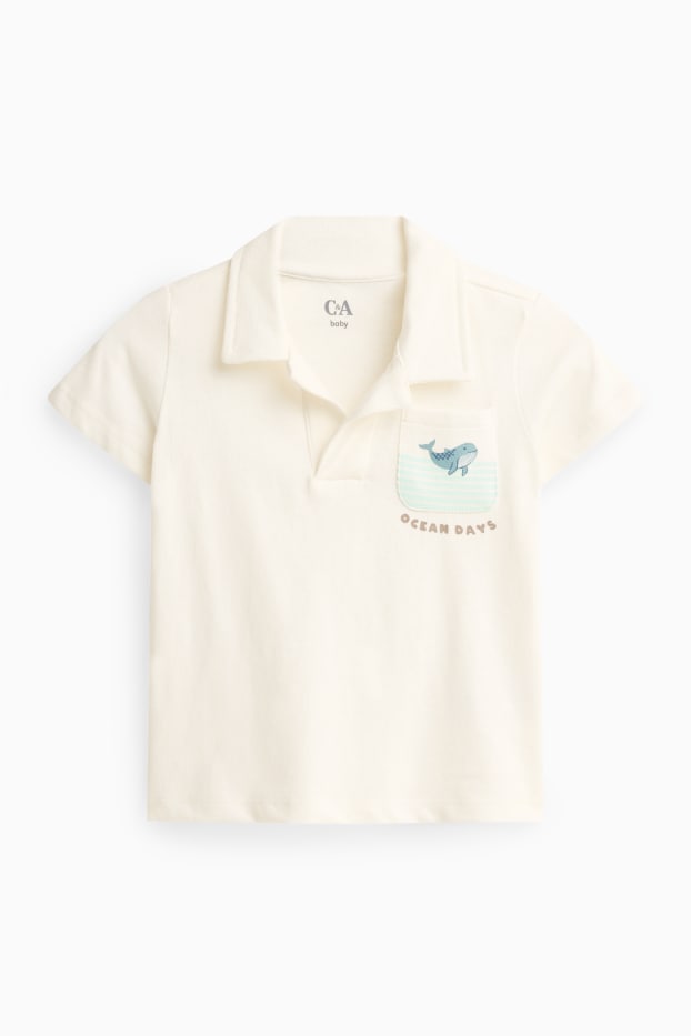Baby: jongens - Baby poloshirt - wit