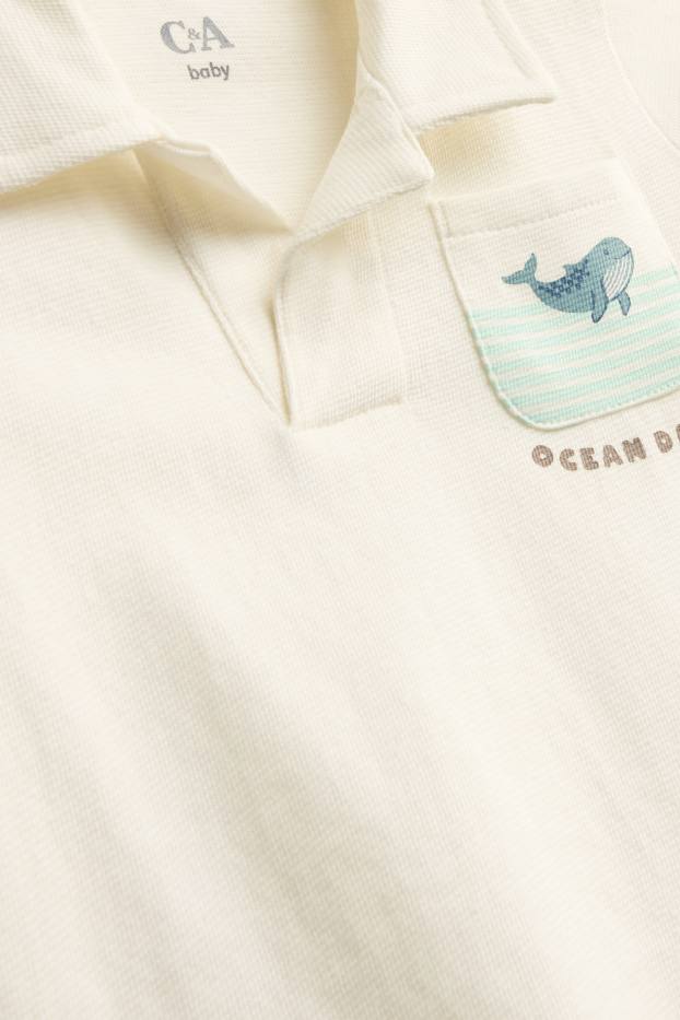 Baby: jongens - Baby poloshirt - wit