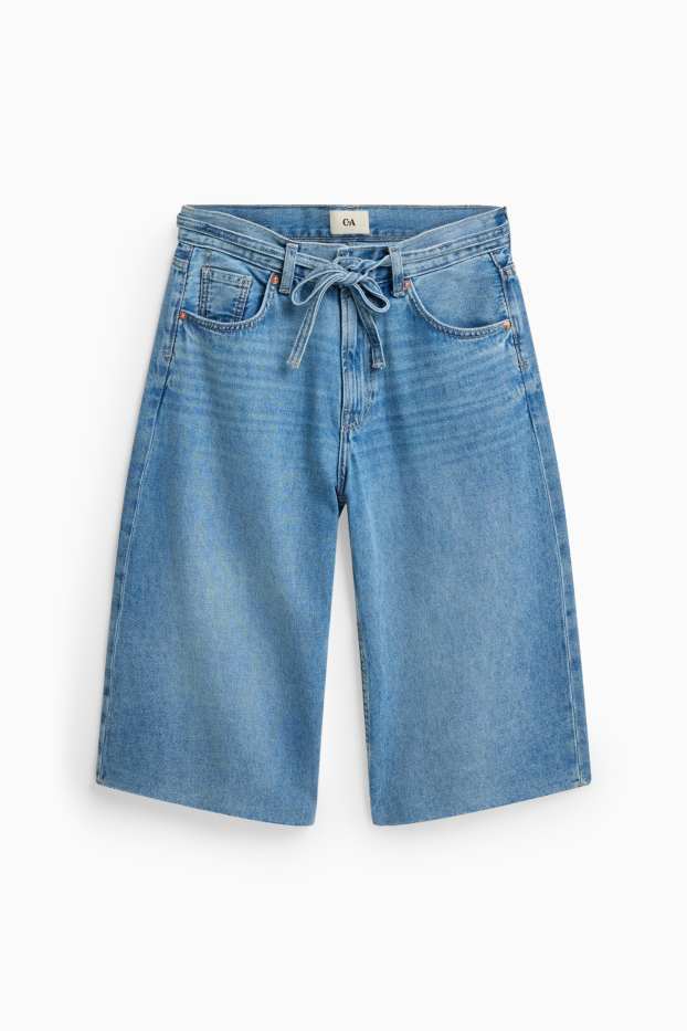 Femei - Pantaloni scurți de blugi - talie medie - relaxed fit - denim-albastru