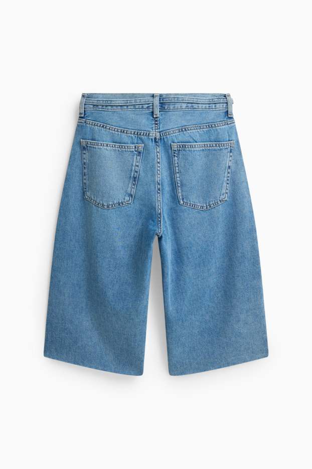 Femei - Pantaloni scurți de blugi - talie medie - relaxed fit - denim-albastru