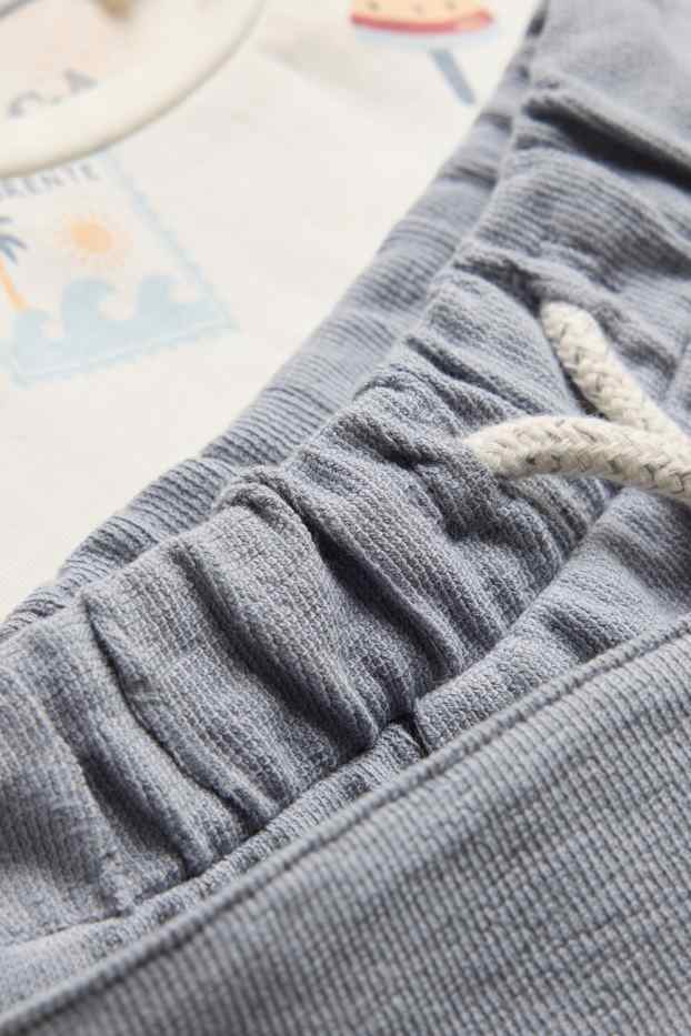 Baby: jongens - Baby outfit - wit / grijs