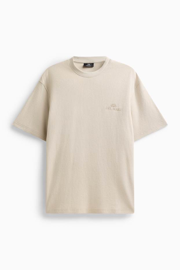 Heren - T-shirt - beige
