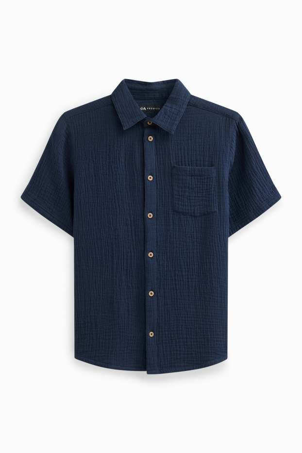 Kinderen: jongens - Overhemd - donkerblauw