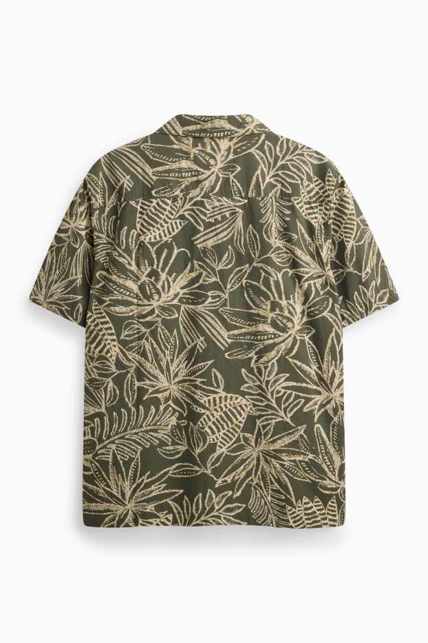 Herren - Hemd - Regular Fit - Reverskragen - gemustert - grün