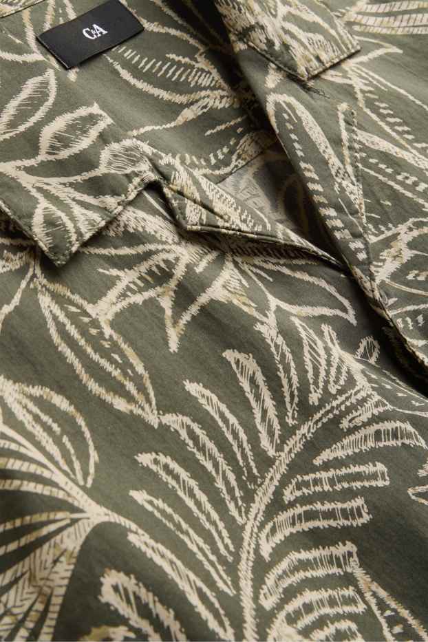 Herren - Hemd - Regular Fit - Reverskragen - gemustert - grün