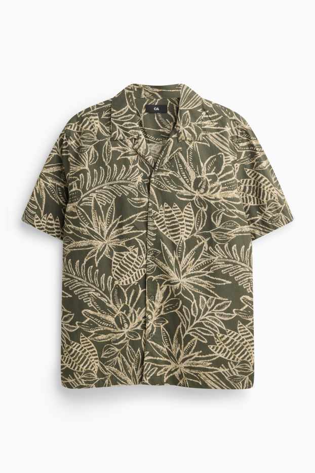 Herren - Hemd - Regular Fit - Reverskragen - gemustert - grün