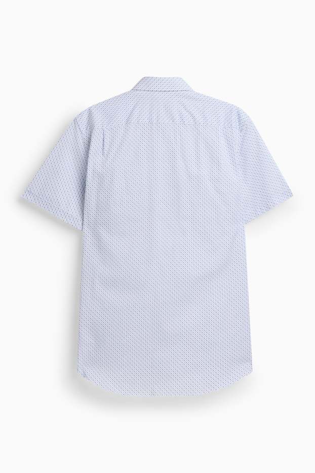 Pánské - Košile - regular fit - kent - se vzorem - světle modrá