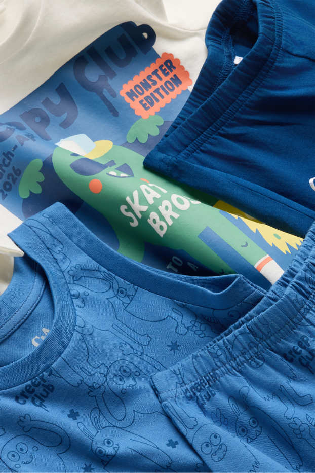 Bambini - Pigiama pantaloni corti - blu / bianco