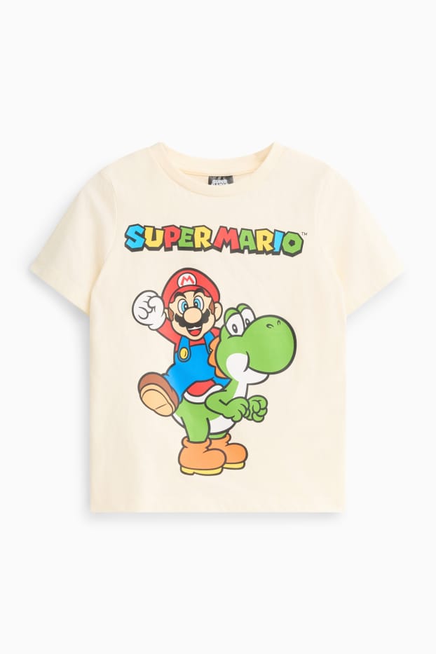 Kinderen: jongens - Super Mario - T-shirt - crèmekleurig