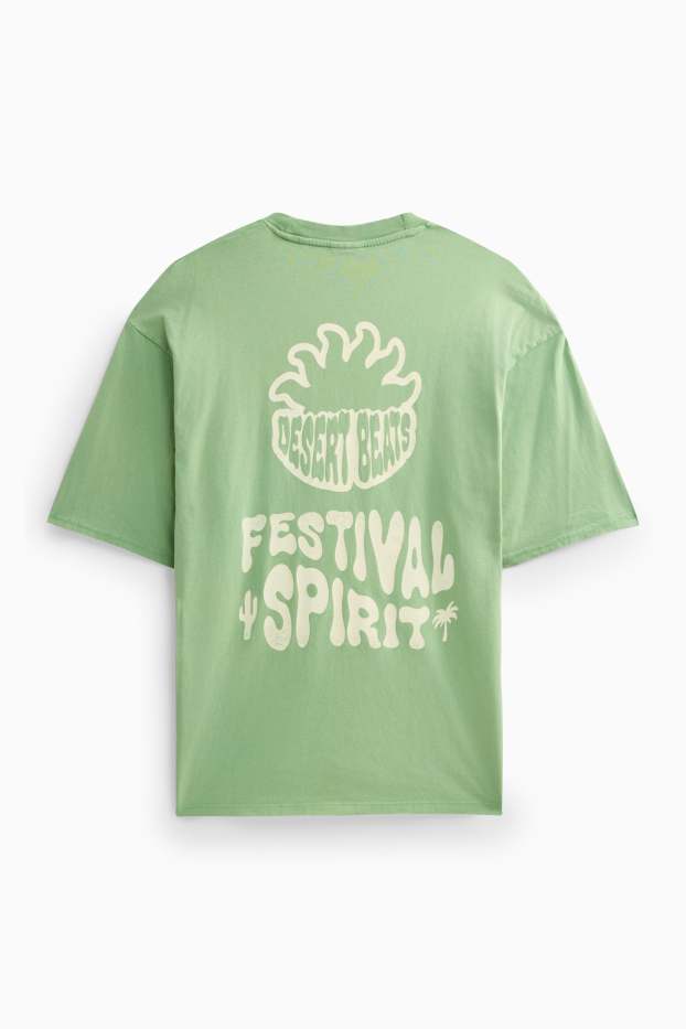 Heren - T-shirt - oversized - lichtgroen