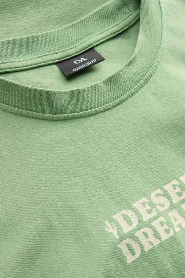 Heren - T-shirt - oversized - lichtgroen